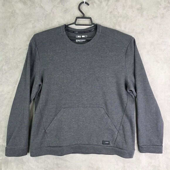 Mens Gray MSX Michael Strahan Sweatshirt Crew Neck Long Sleeve Pockets Size XL - Picture 2 of 8